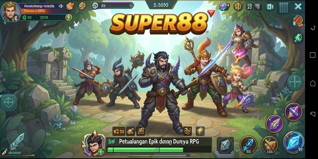 Tampilan gameplay RPG yang menakjubkan di SUPER88.